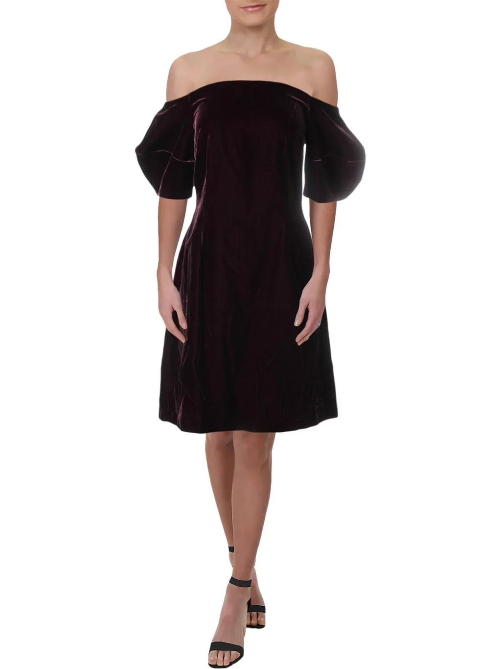 JILL Jill Sizetuart Womens Off-The-Sizehoulder Vevlet Party Dress