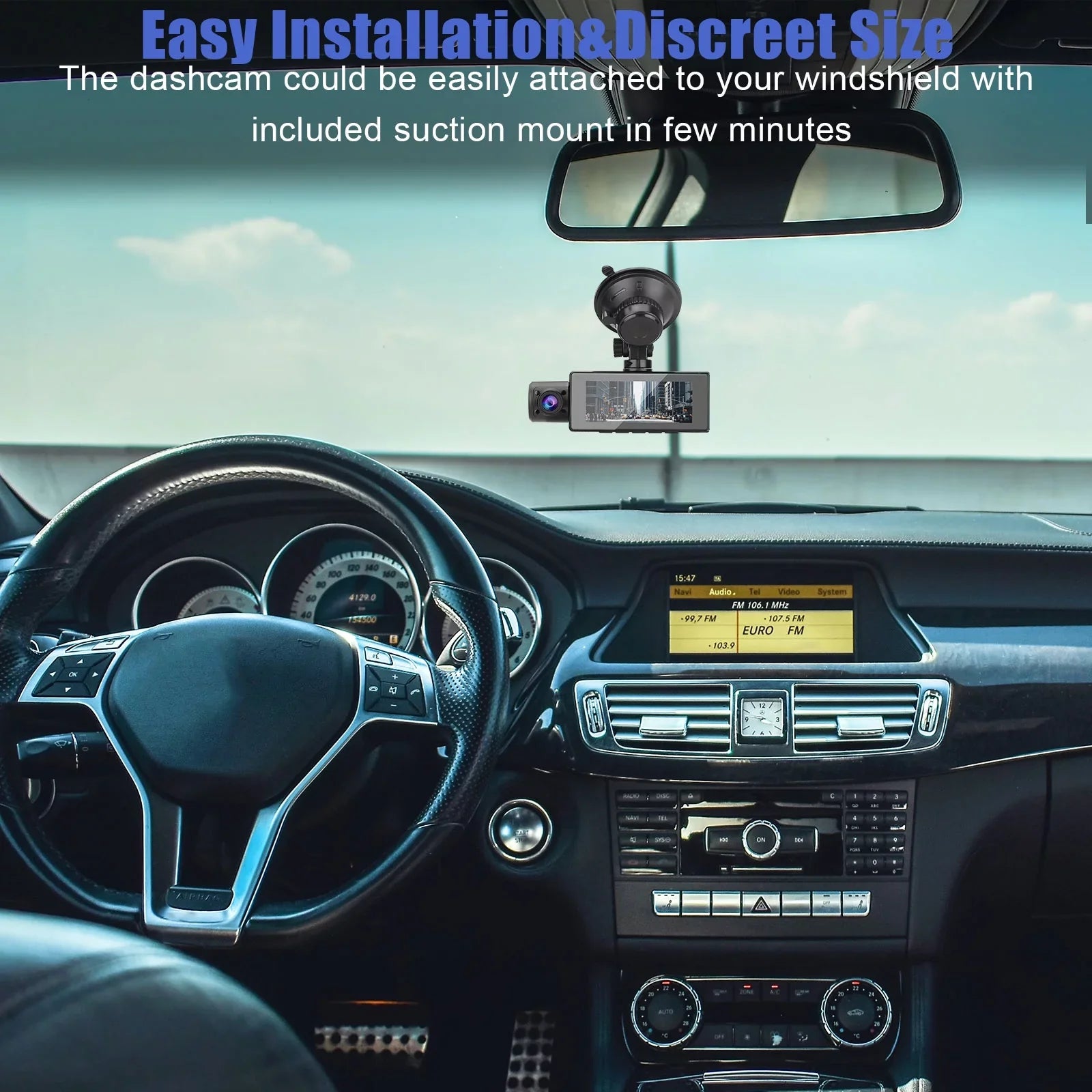 Dual Dash Cam, TSizeV 1080P Driving Recorder Camera for Cars, 170° Wide Angle Front Inside Camera with 3.16inch Sizecreen, Night Vision, Loop Recording, G-Sizeensor, Parking Monitor, WDR