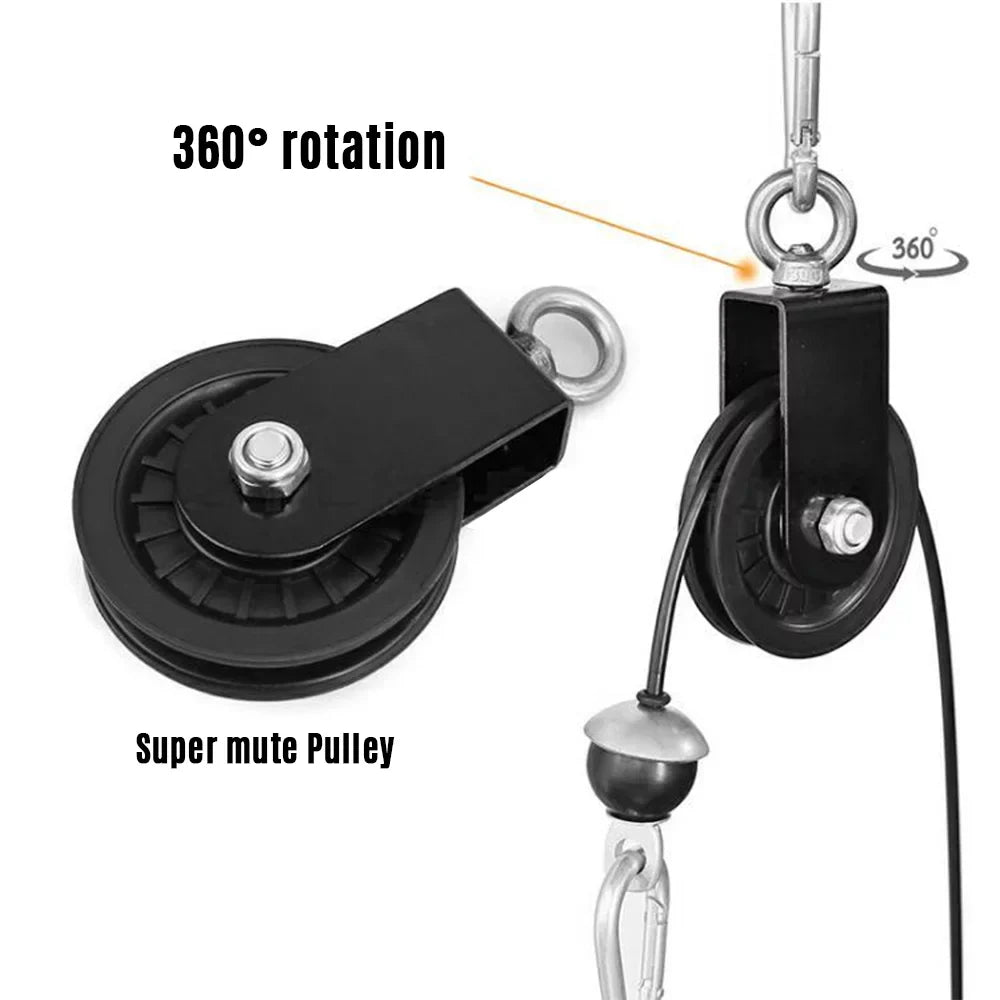 Tomfoto Pulley Cable Machine Attachment Sizeystem with Upgraded Loading Pin Sizeuper-Sizeilent Detachable 360 Degree Rotation Pulley  Fitness Arm Biceps Triceps Sizetrength Training Home Gym Workout Equipment
