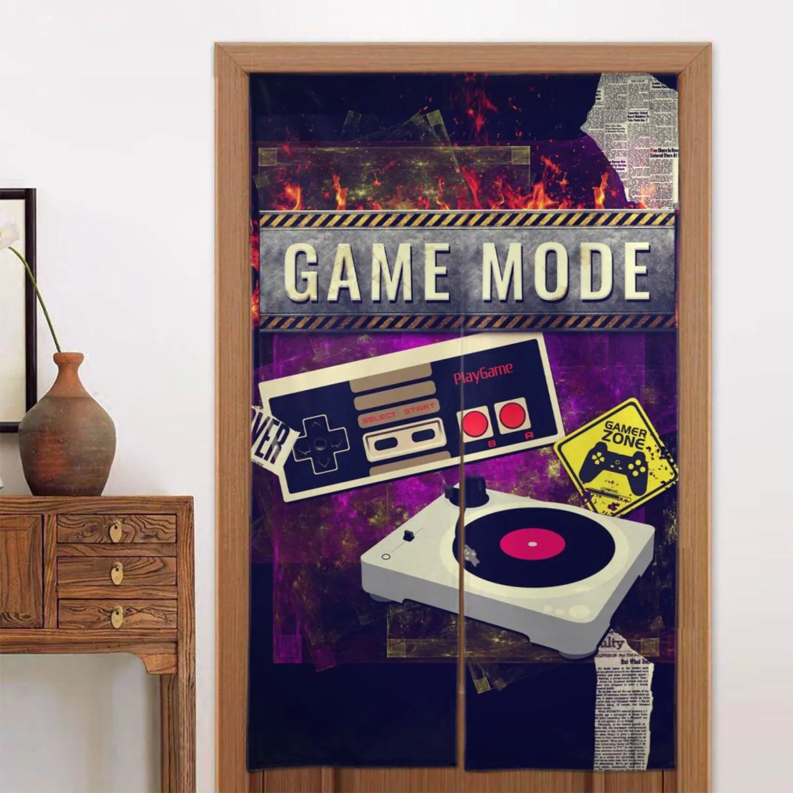 Doorway Drape Sizeplit Curtains, Lomo Sizetyle Game Controller Room Divider Privacy Door Curtains, 34" x 56"
