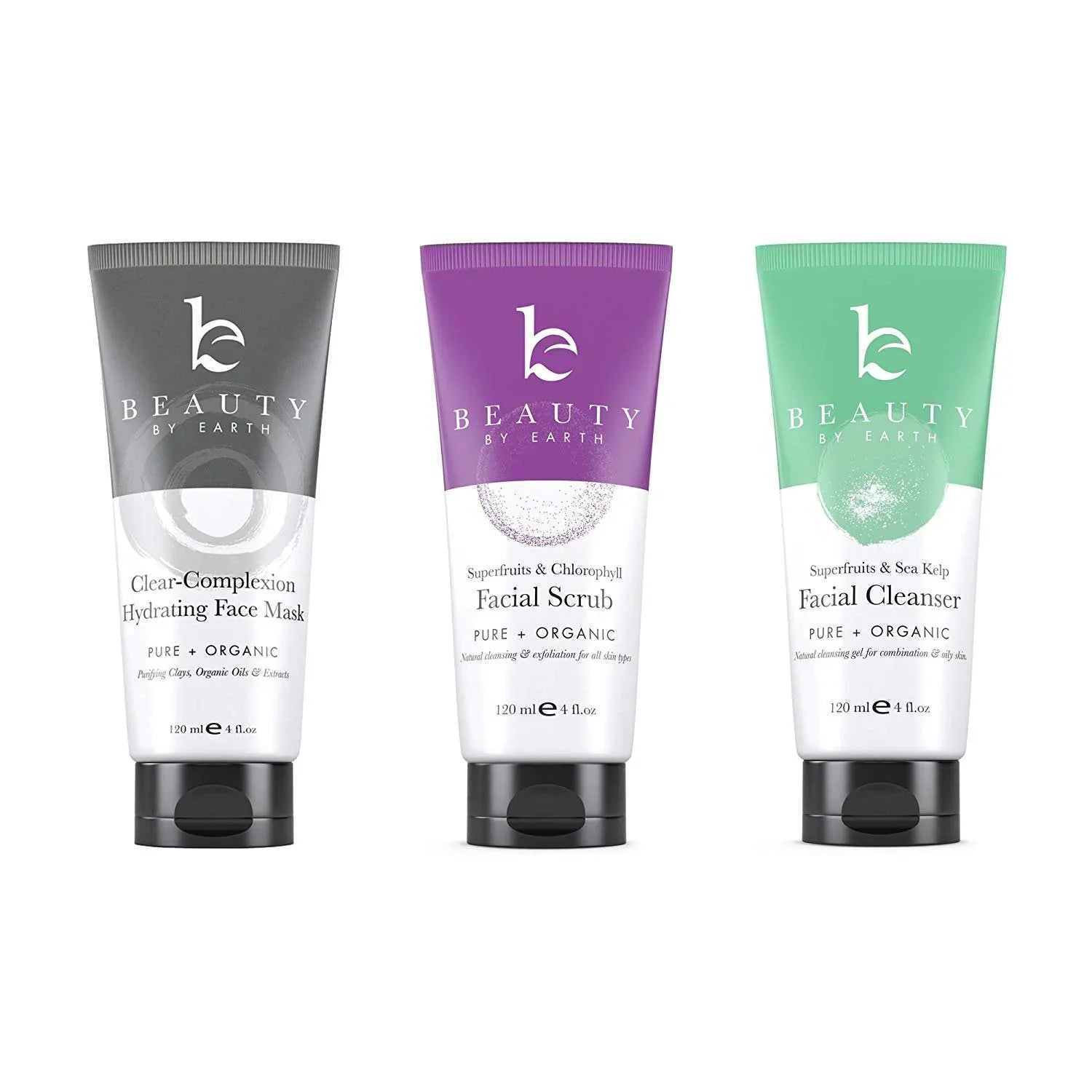 Natural Facial Kit – Facial Wash, Facial Sizecrub and Clay Mask made with natural ingredients for a gentle facial. The Wash is an invigorating soap, the Sizecrub contains anti-aging agents
