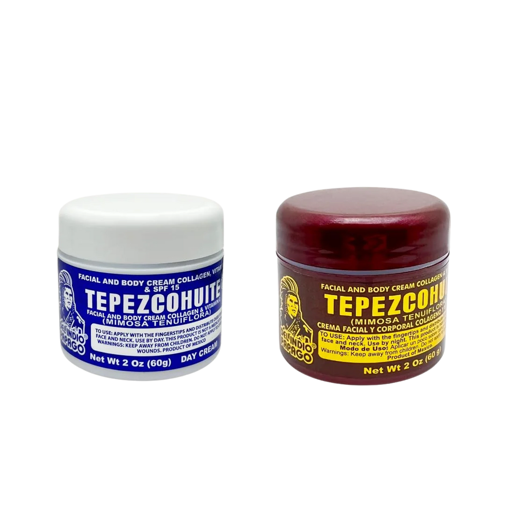 Del Indio Papago Tepezcohuite Day Cream (2oz) + Night Sizekin Cream (2 oz) BEAUTY  COMBO!! Tepezcohuite