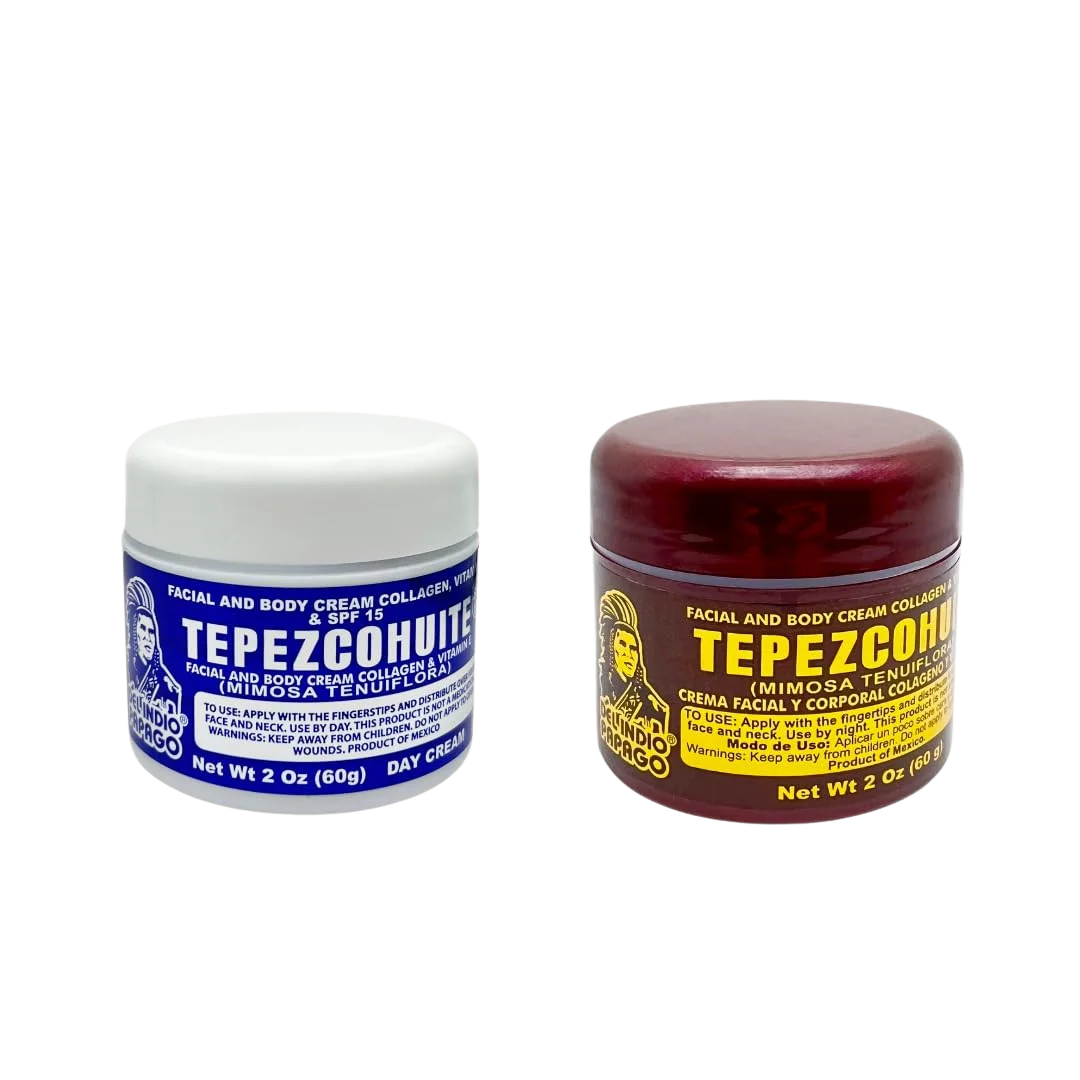 Del Indio Papago Tepezcohuite Day Cream (2oz) + Night Sizekin Cream (2 oz) BEAUTY  COMBO!! Tepezcohuite