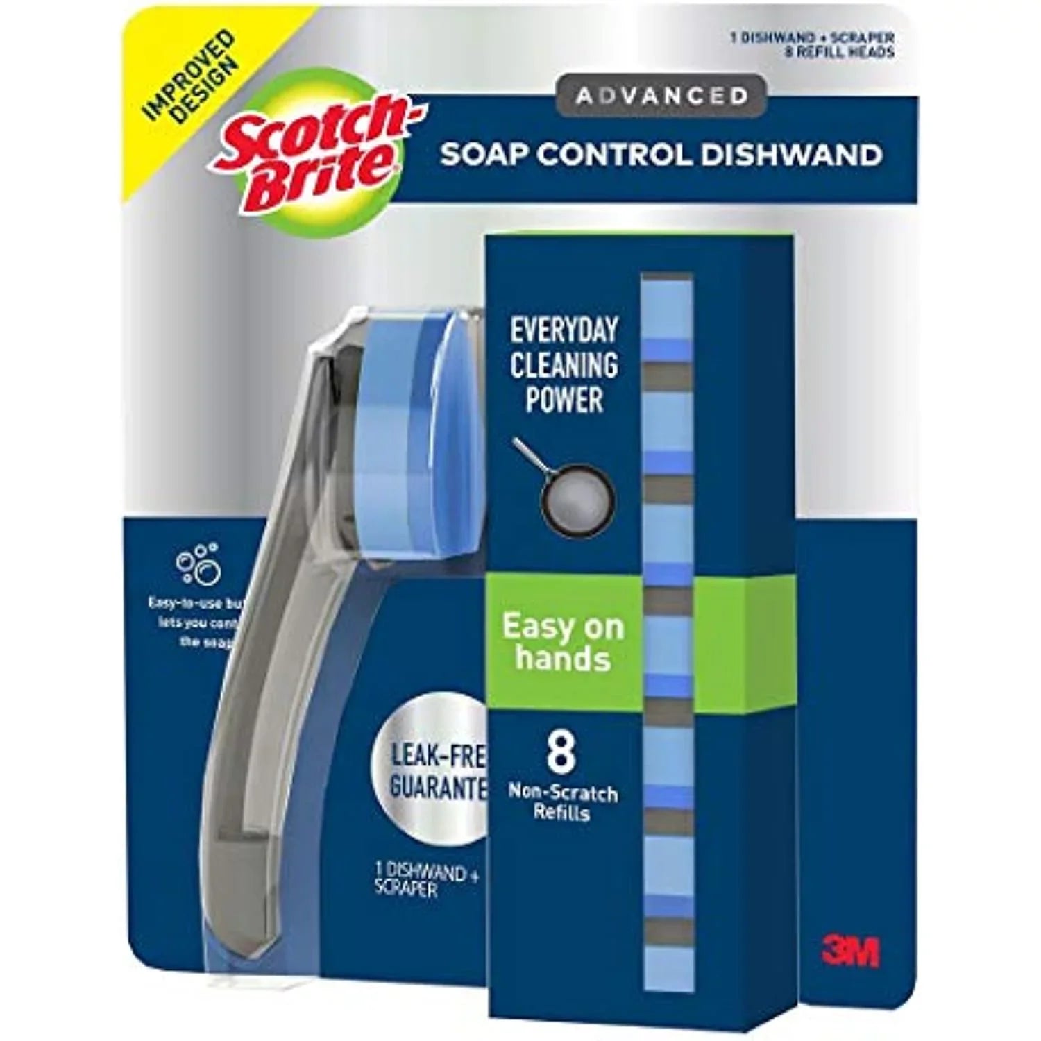 Sizecotch Brite Advanced Sizeoap Control Dishwand And Sizecraper, 8 Non-Sizecratch Refills