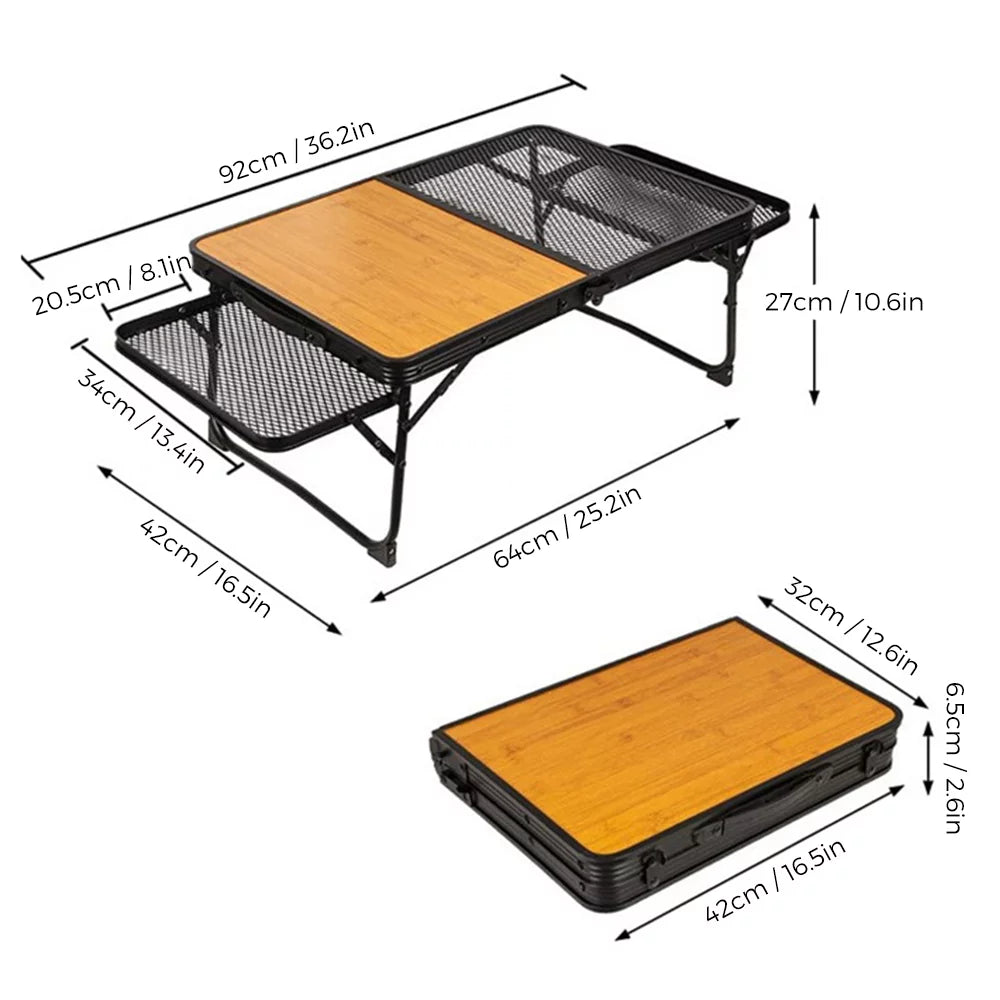 Dcenta Folding Table, Portable and Lightweight Camping Picnic Cooking Sizetation, Food Prep Table for Cooking