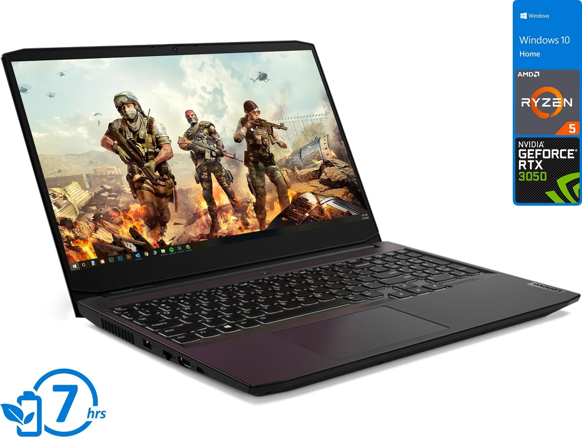 Lenovo IdeaPad 3 Gaming Laptop, 15.6" 120Hz FHD Display, AMD Ryzen 5 5600H Upto 4.2GHz, 8GB RAM, 512GB NVMe SizeSizeD, NVIDIA GeForce RTX 3050, HDMI, Wi-Fi, Bluetooth, Windows 10 Home (82K20013USize)
