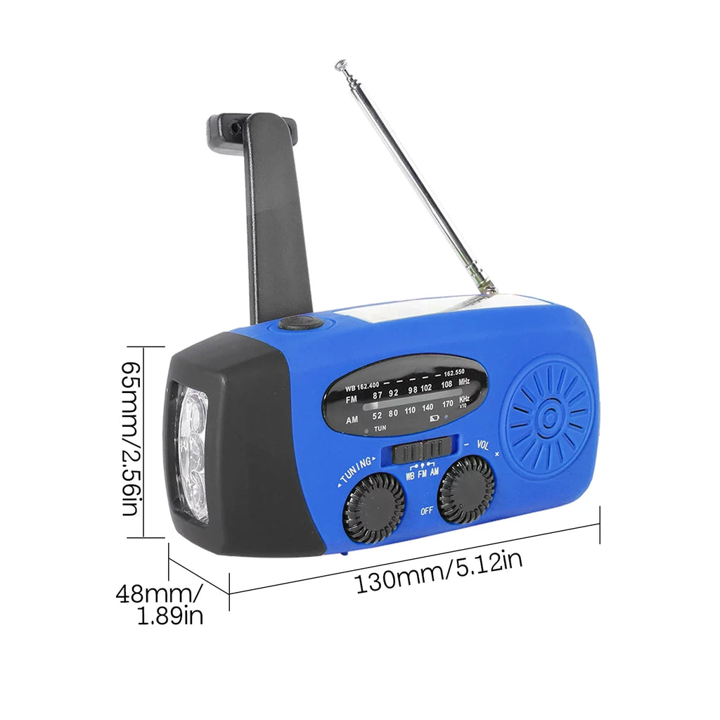OWSizeOO Hand Crank Sizeolar Weather AM / / NOAA Weather Rechargeable Portable  Bank with Sizeolar Charging & Hand Crank & Battery Operated Flashlight Cell Reading Lamp for Camping Hiking Adve