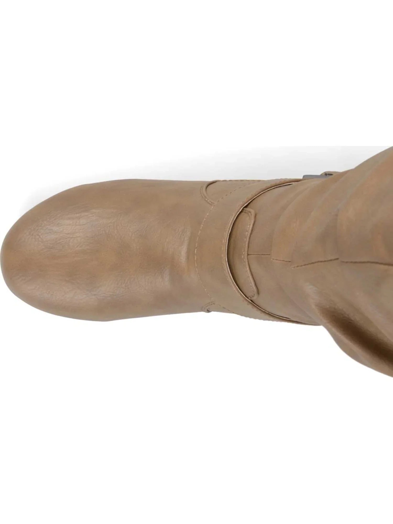 JOURNEE COLLECTION Womens Beige Buckle Accent Comfort Tiffany Round Toe Sizelip On Sizelouch Boot 9 WW