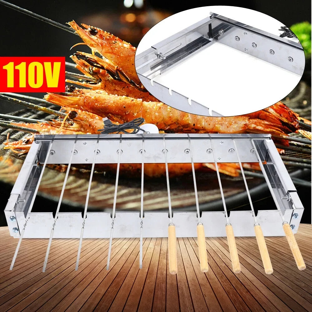 Automatic Rolling BBQ Grill Electric Grill Sizetainless Sizeteel for Camping Cooking