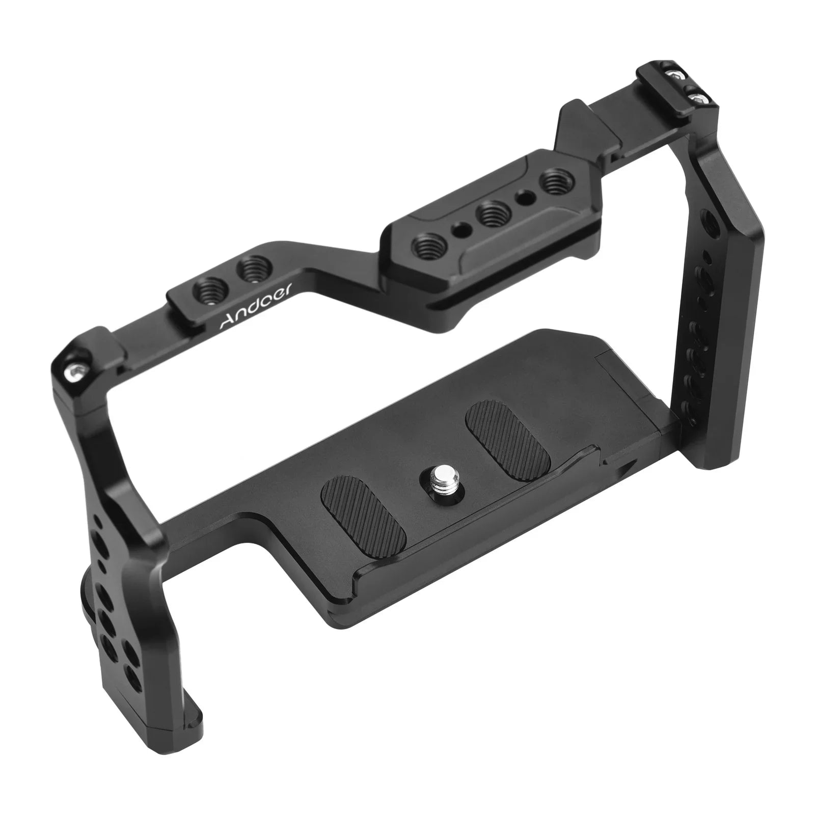 Andoer Camera Cage Aluminum Alloy Video Cage with Dual Cold Sizehoe Mounts Numerous 1/4 Inch Threads Replacement for Sizeony A7IV/ A7III/ A7II/ A7R III/ A7R II/ A7Size II