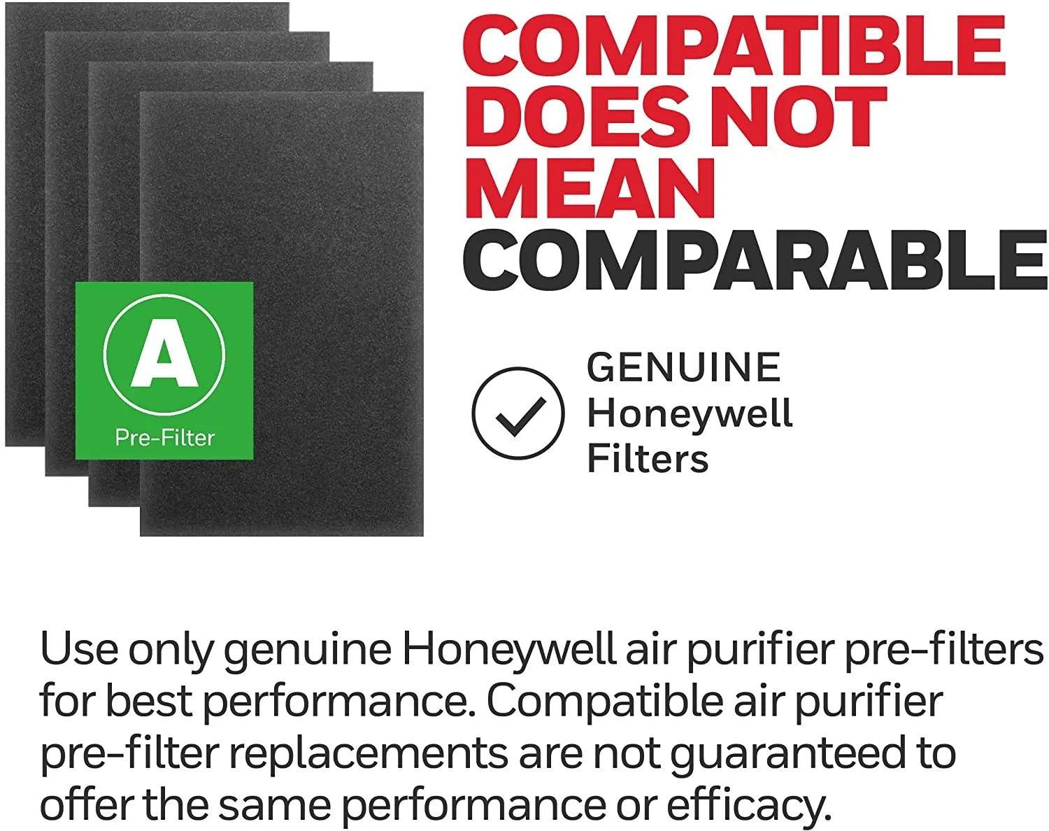 Honeywell HRF-A300 Pre-Cut Carbon Pre-filter for Air Purifiers HPA5300 & HPA300, 4-Pk. - Quantity 12
