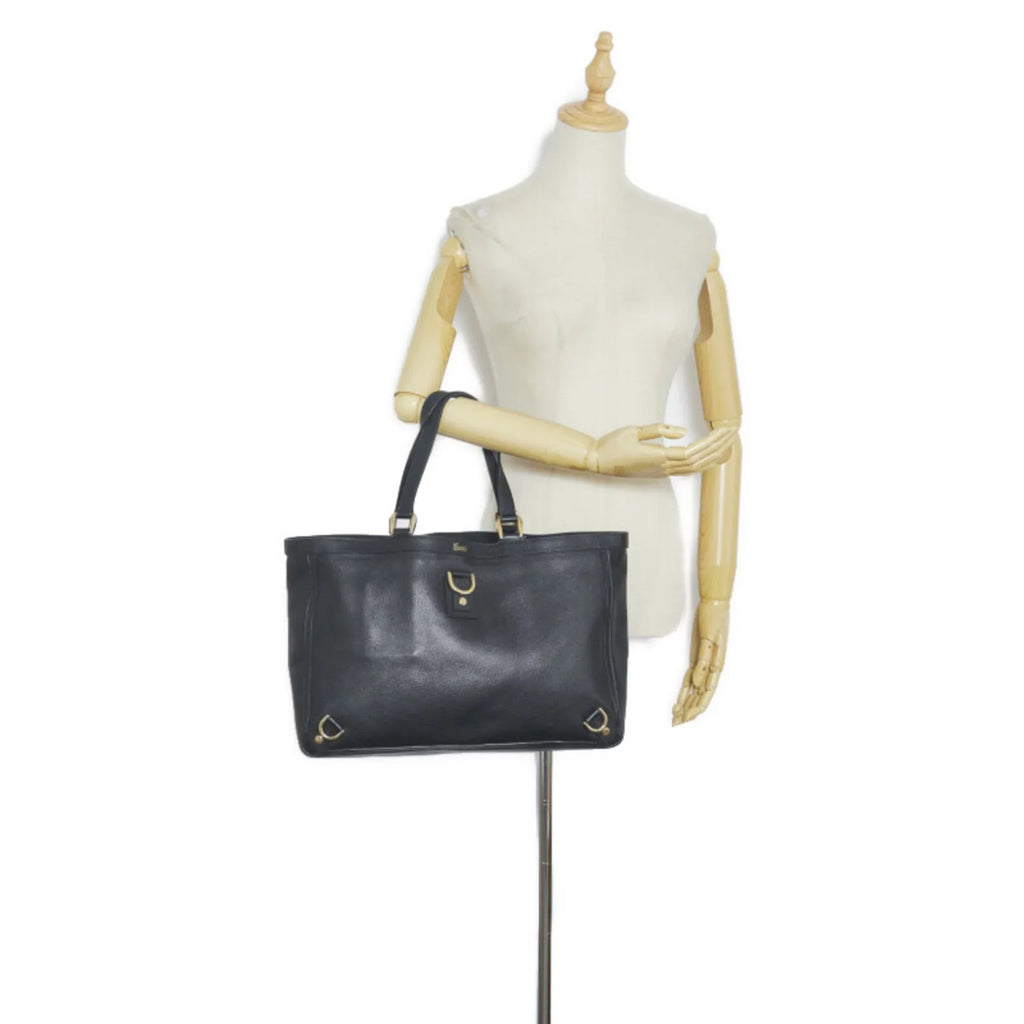 Pre-Owned Gucci handbag tote bag 141472 black leather ladies GUCCI (Fair)