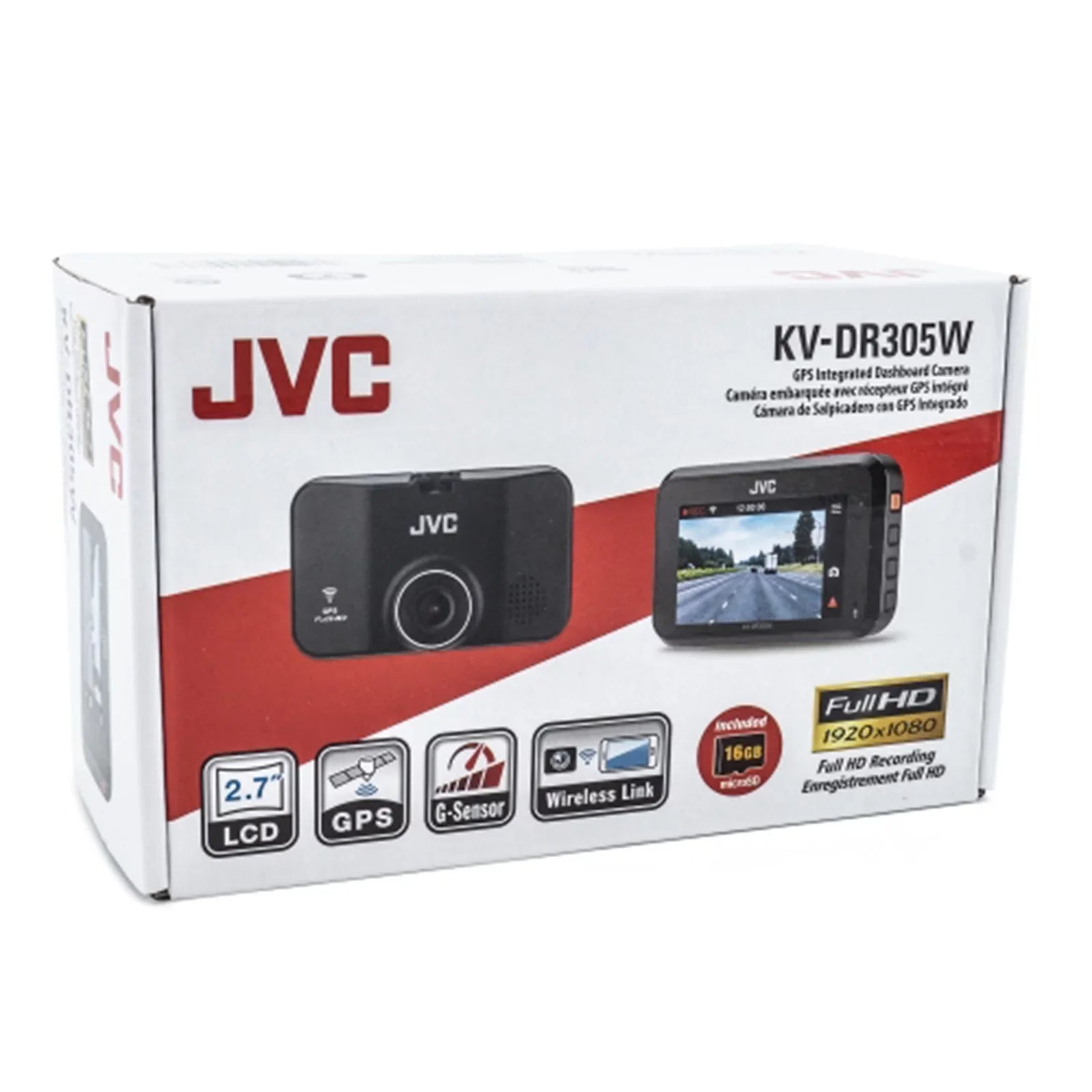 New JVC KV-DR305W Full HD Dash Camera and Digital Video Recorder w/ 2.7" LCD Display