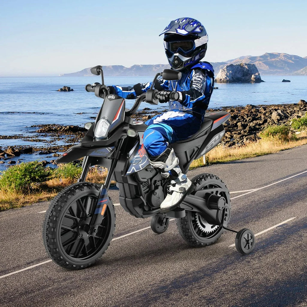 Foxhouse1 12V Electric Kids Ride-on Motorcycle with Battery Power, LED Headlights - Blue Color