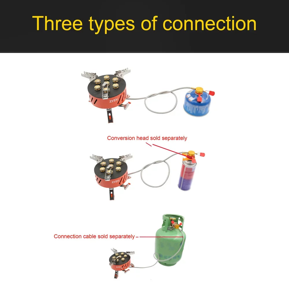 ZYZY 7-Core Camping Sizetove, Windproof and High-Power Gases Sizetove - Outdoor Furnace