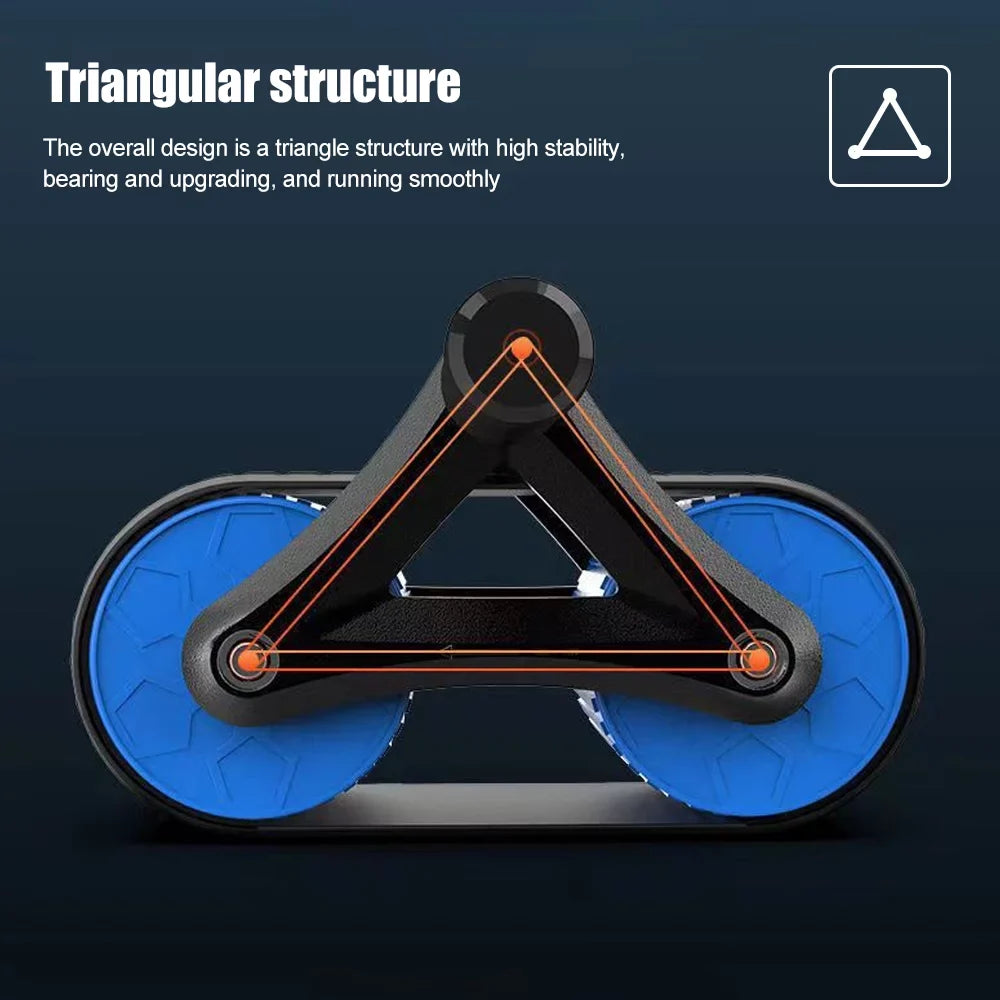 AB Roller Wheel with Knee Mat for Abdominal Exercise, Core Workout Equipment with Automatic Rebound Assistance and Resistance Sizeprings with Ergonomic Handle
