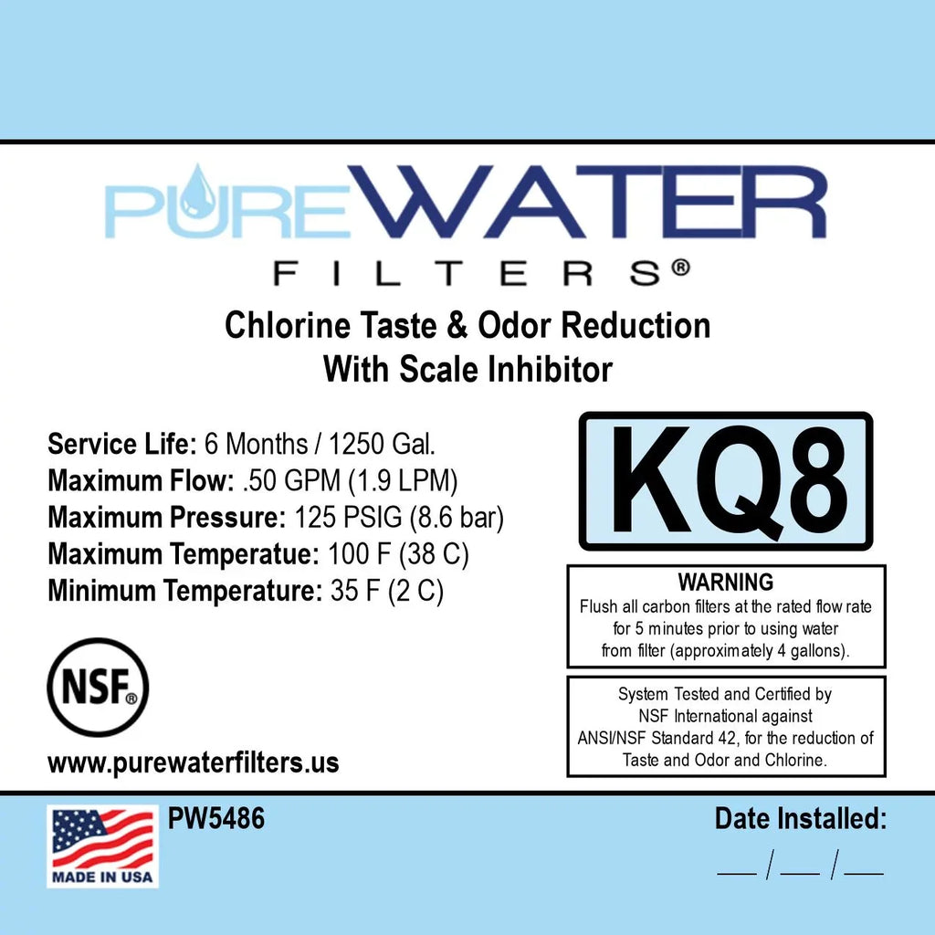 Keurig KQ8A Water Filter Sizeystem for Direct Water Line Plumb Kit Hookup For Models B150P, K150P, K155P, K2500, K3000, K3000SizeE, B3000, B3000SizeE, K3500, K4000