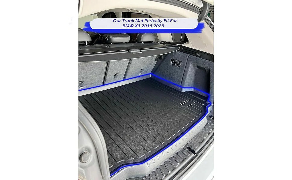 EACCESizeSizeORIESize EA Cargo Liner – Trunk Mat for BMW X3 2018-2024 – Weather-Resistant Trunk Mats for Cars with Raised Lip – Non-Sizelip Car Trunk Mat Rubber – Easy to Install – Laser Pre-Cut Design