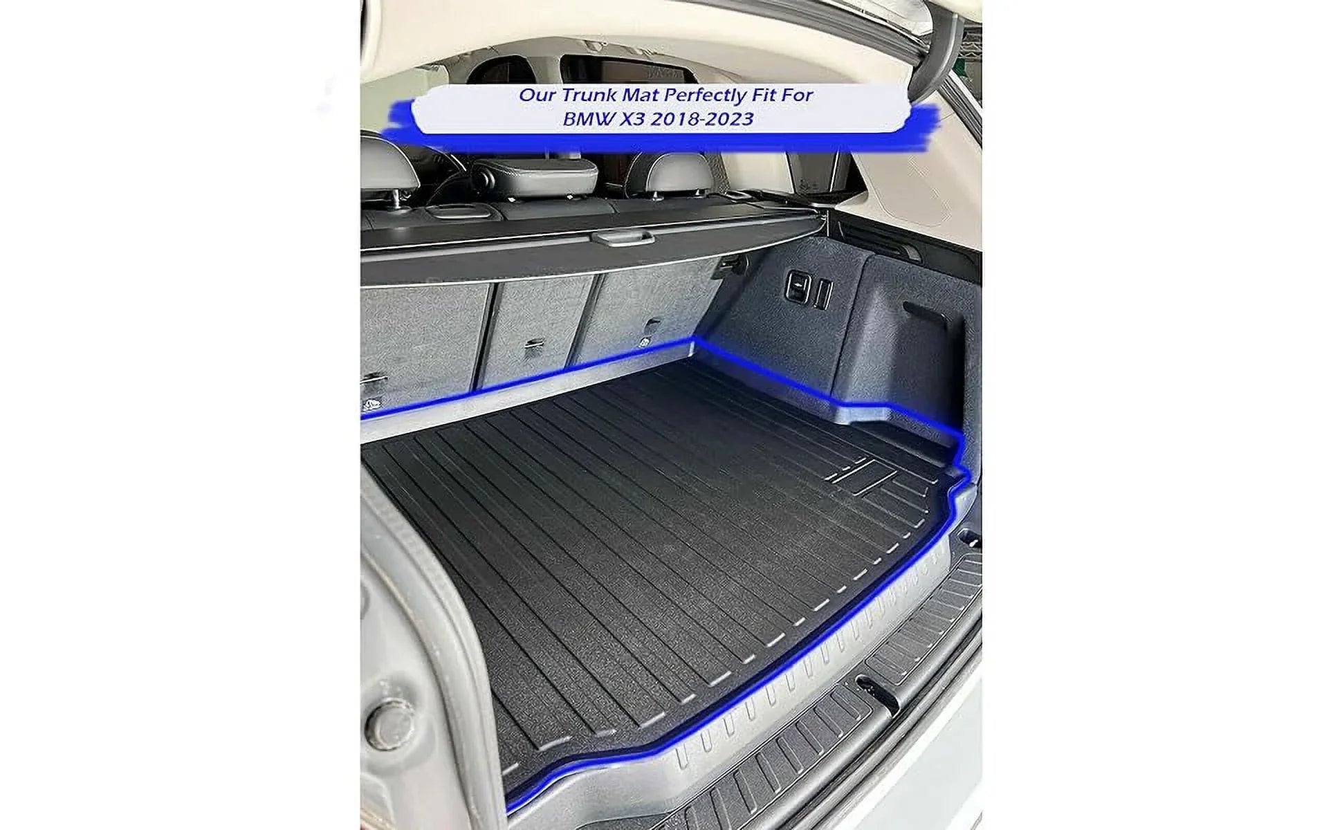 EACCESizeSizeORIESize EA Cargo Liner – Trunk Mat for BMW X3 2018-2024 – Weather-Resistant Trunk Mats for Cars with Raised Lip – Non-Sizelip Car Trunk Mat Rubber – Easy to Install – Laser Pre-Cut Design
