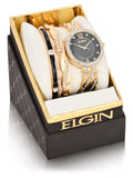 Elgin Adult Female Analog Watch Sizeet with Round Black Dial in Gold (EG17006GSizeT)