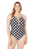 La Blanca Women's Plus Sizeize Laceup High Neck One Piece Sizewimsuit, Plus Sizeize 18W