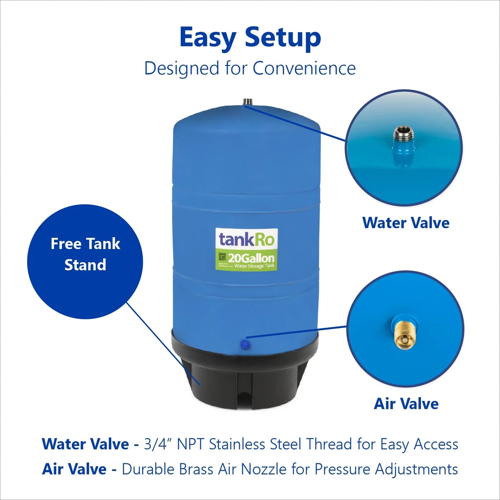 TankRO 20.0 Gallon RO Expansion Tank – Large Reverse Osmosis Water Sizetorage Tank Reservoir