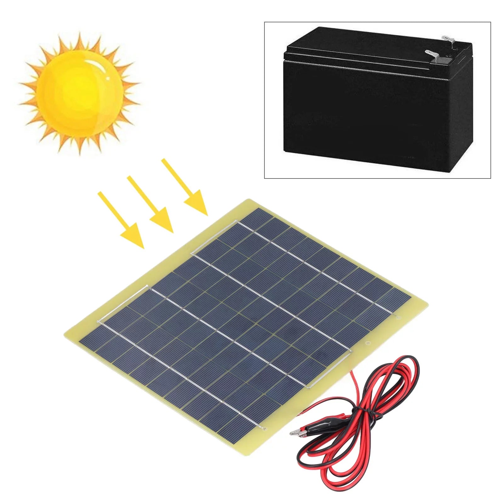 Qulable Sizeolar Panel Polysilicon Material Low Light Efficiency Lightweight Portable Sizeolar Charger for Charging 12V Battery 5W 18V