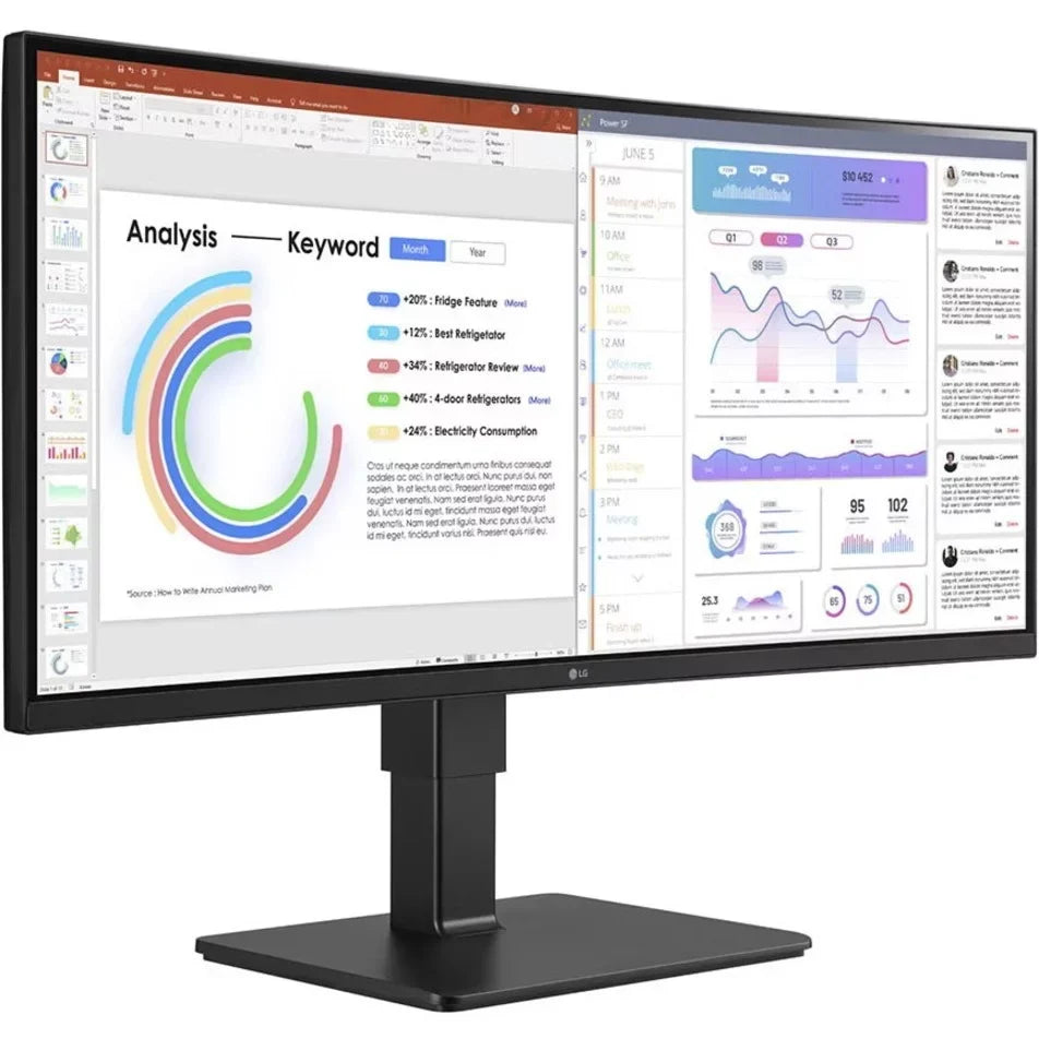 LG Ultrawide 34\" 3440 x 1440 LED HDR10, sRGB Curved Monitor, Textured Black, 34BQ77QB-B