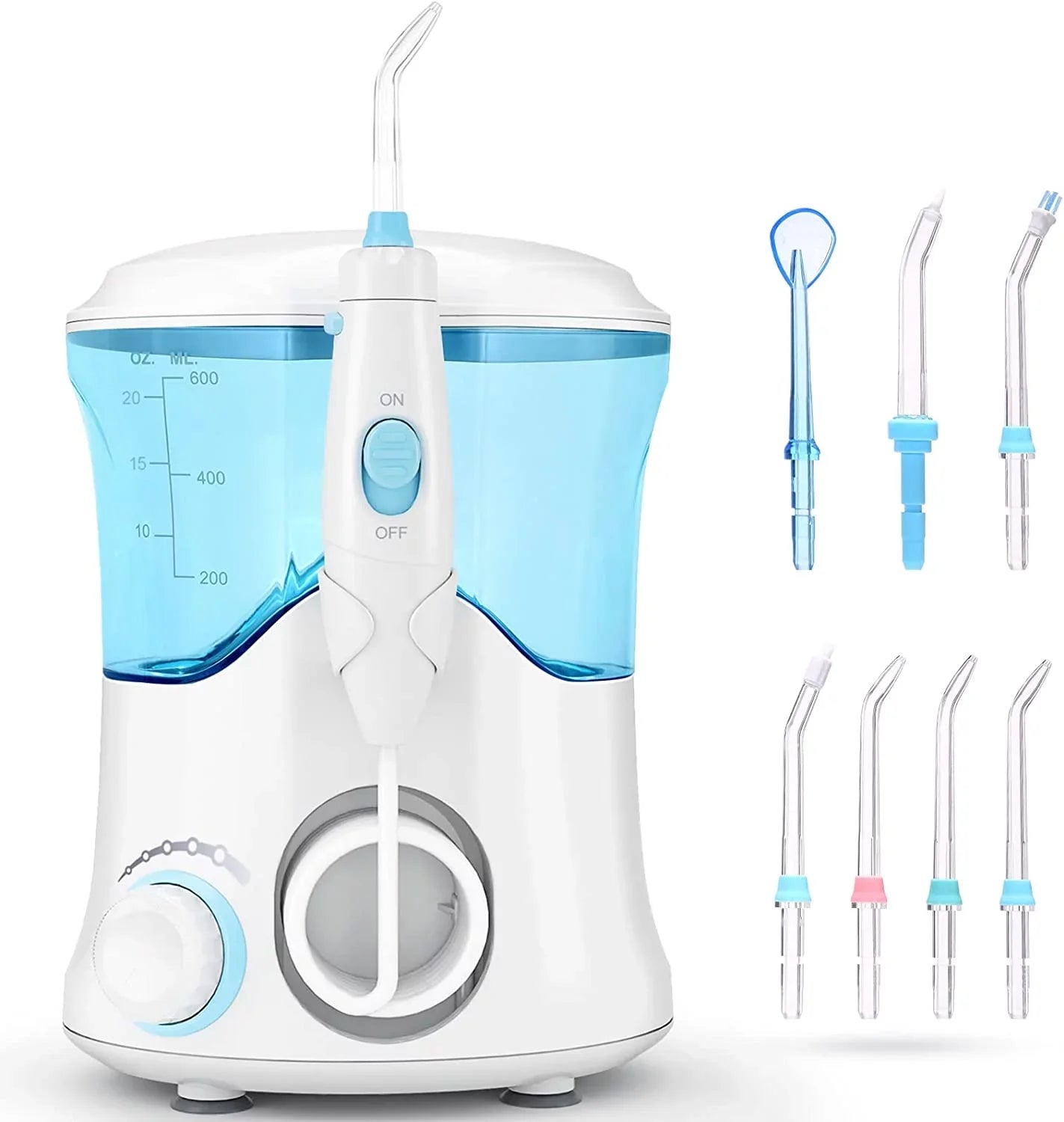Homgeek Water Flosser for Braces Teeth Cleaner Dental Water Teeth 10 Adjustable Pressure with 7 Multifunctional Tips Ivory