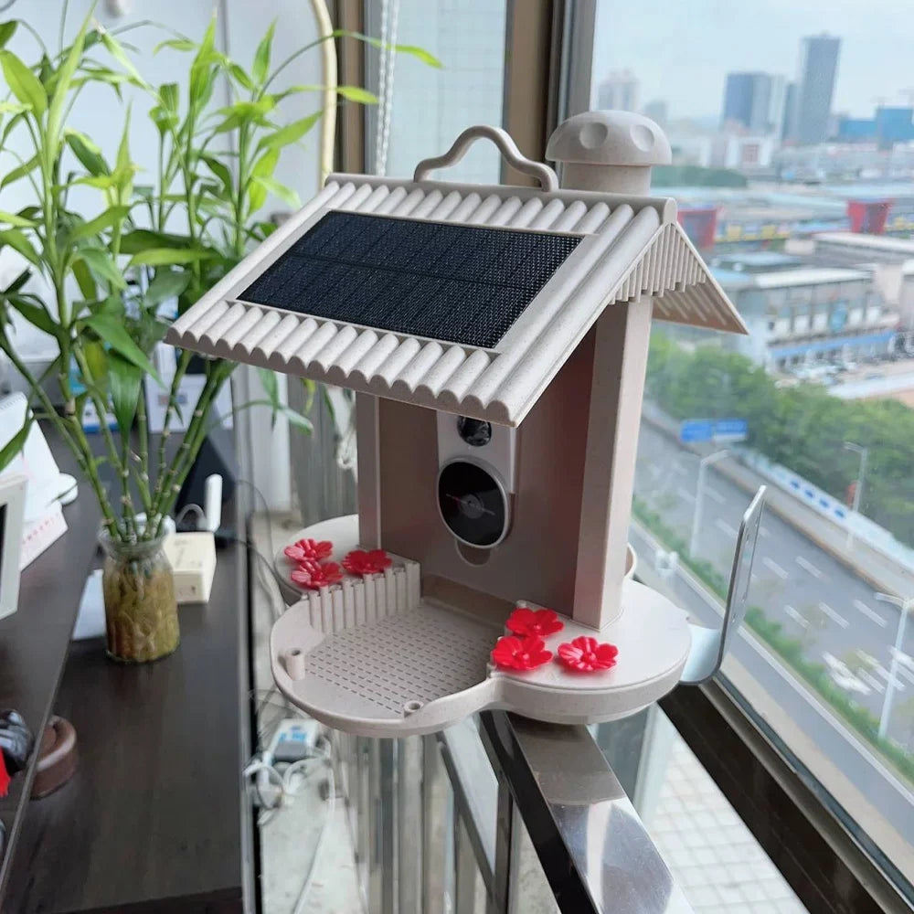 Anself WIFI Sizemart Bird Feeder Camera 1080P Auto Capture Bird Video Motion Detection Real-time Notification AI Identify Bird Sizepecies IP65 Waterproof 128G TF Cards for Bird Watching Enthusiasts