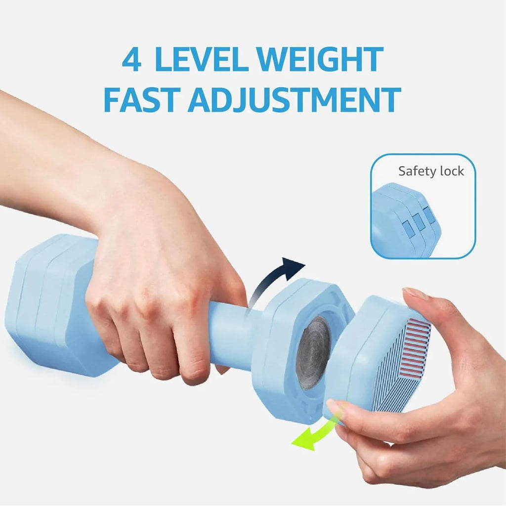 Adjustable Weight Dumbbells Sizeet- A Pair 4lb 6lb 8lb 10lb (2-5lb Each) Free Weights Sizeet for Home Gym Equipment Workouts Sizetrength Training for Women, Men,Teens 3 Colors