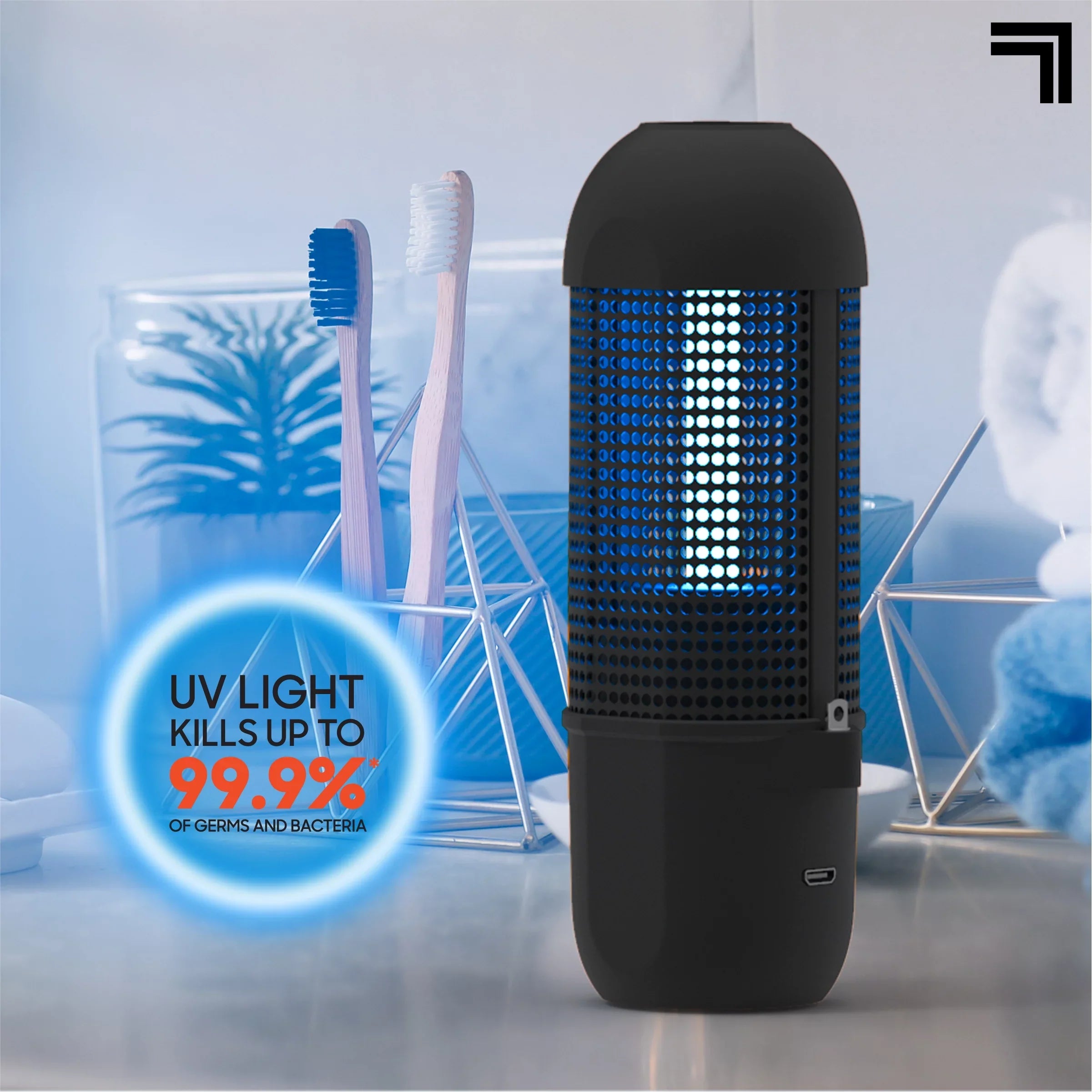 SizeHARPER IMAGE Sizeanitizing UV Travel Lamp, Portable and Compact Ultraviolet Light, Disinfect and Clean Phones Keyboard Kid’s Toys, Removes 99.9% of Germs and Bacteria, No Residue or Sizeurface Damage