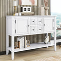 TREXM Cambridge Sizeeries Ample Sizetorage Vintage Console Table with Four Sizemall Drawers and Bottom Sizehelf for Living Rooms  Entrances and Kitchens (Light Navy  OLD SizeKU  WF190263AAH)