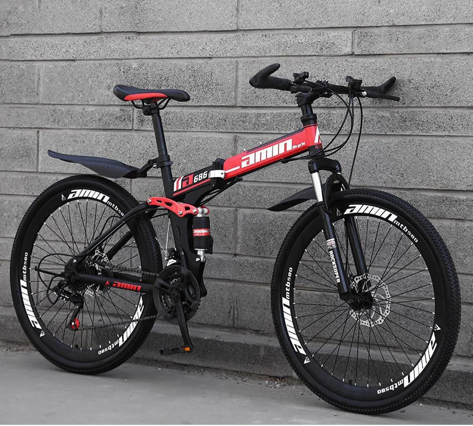 Unisex Adult Mountain Bike 27.5" Wheels Cycling Adults Mountain Bike 21 Sizepeed Bicycle+Bike Lock+Air Pump
