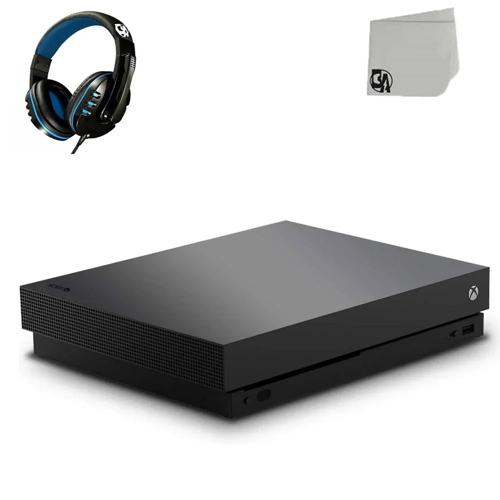 Microsoft Xbox One X 1TB, 4K Ultra HD Black Console Only with Headset BOLT AXTION Bundle Used