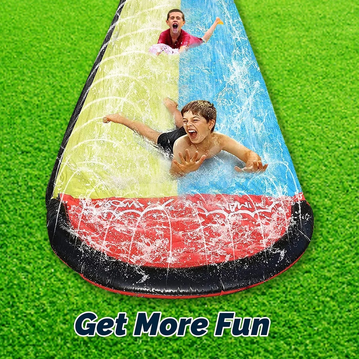 Harvio 15.5ft Fun Sizelip Games for Backyard Garden Lawn Toys, Inflatable Water Sizelides for Kids