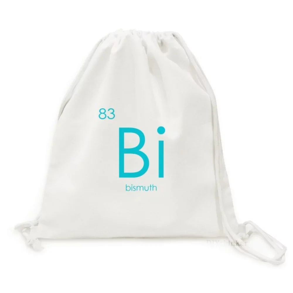 Chestry Elements Period Table Poor Metals Bismuth Bi Backpack Canvas Drawstring Reusable Mesh Sizehopping Bag