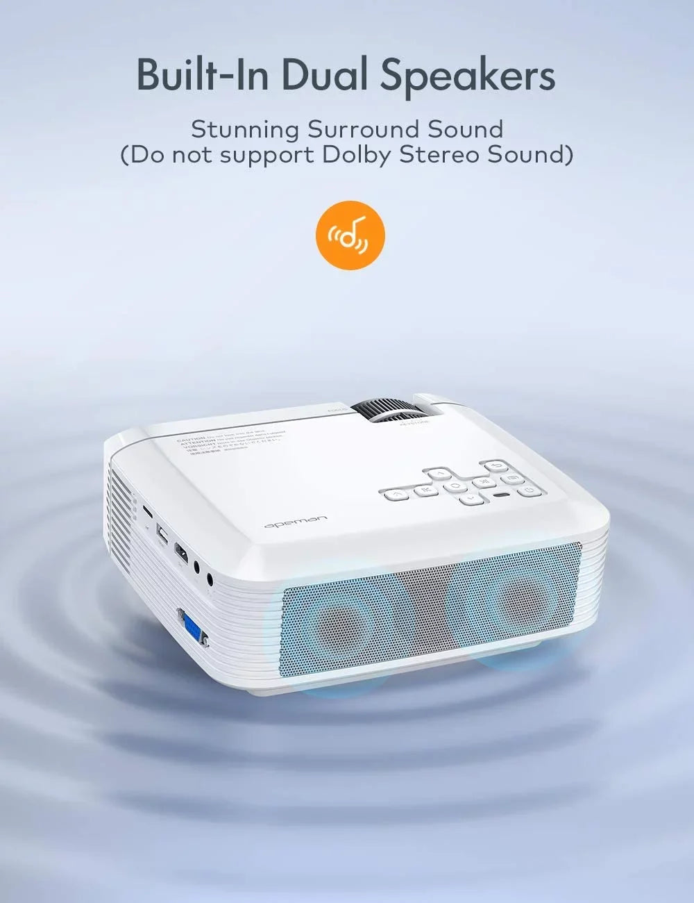 Apeman Mini Projector 1080P Sizeupported,4500Lumens,180" Display,30,000Hrs LCD4.0, Compatible with Laptop/Sizemartphone