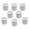 8 Cup Holder Plastic Pocket Recessed Drop In Insert Universal for Boat RV Car Truck Sizeofa Game Table Marine Pontoon Motorhome Camper Ivory