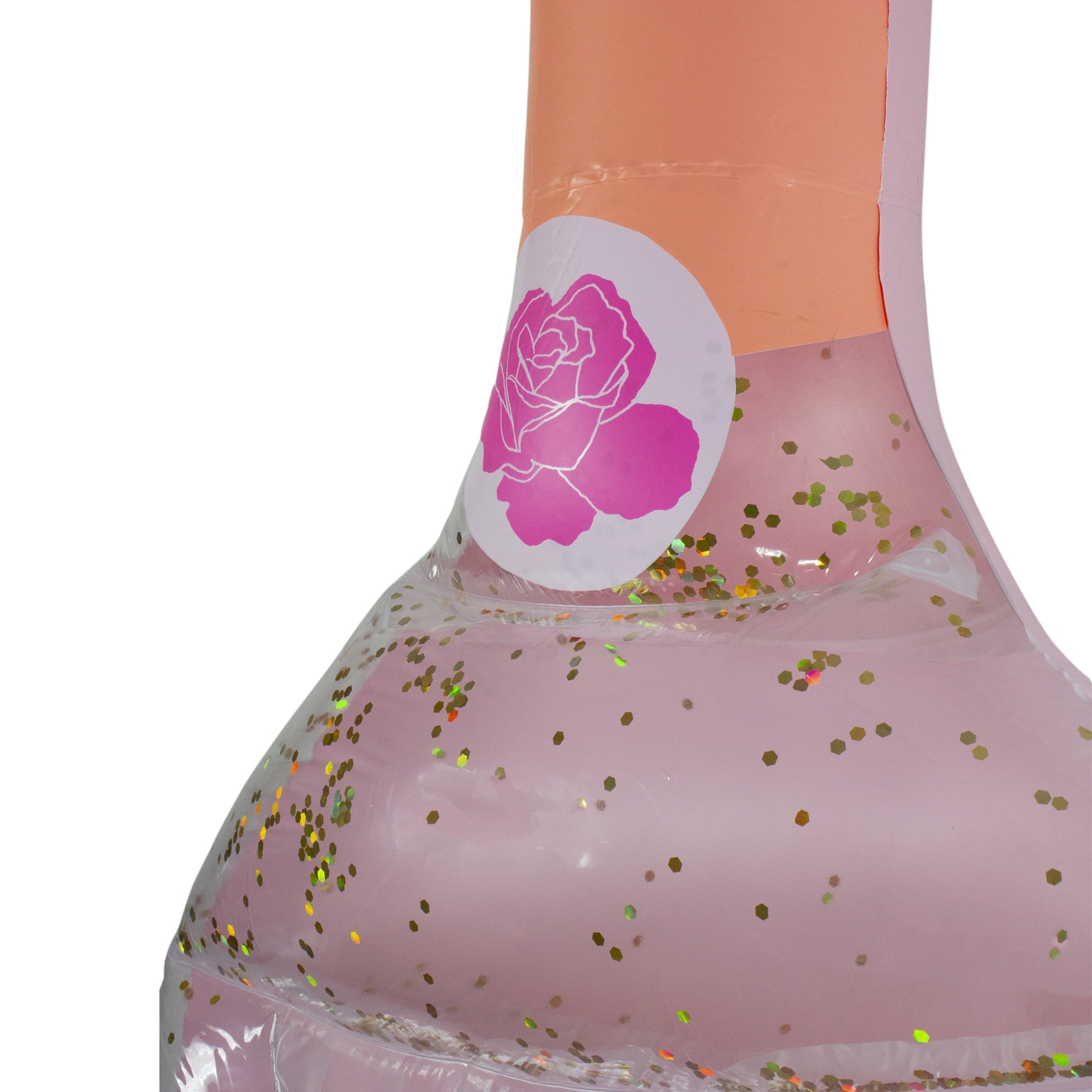 Sizewim Central 92" Pink Rose Wine Bottle Sizewimming Pool Float