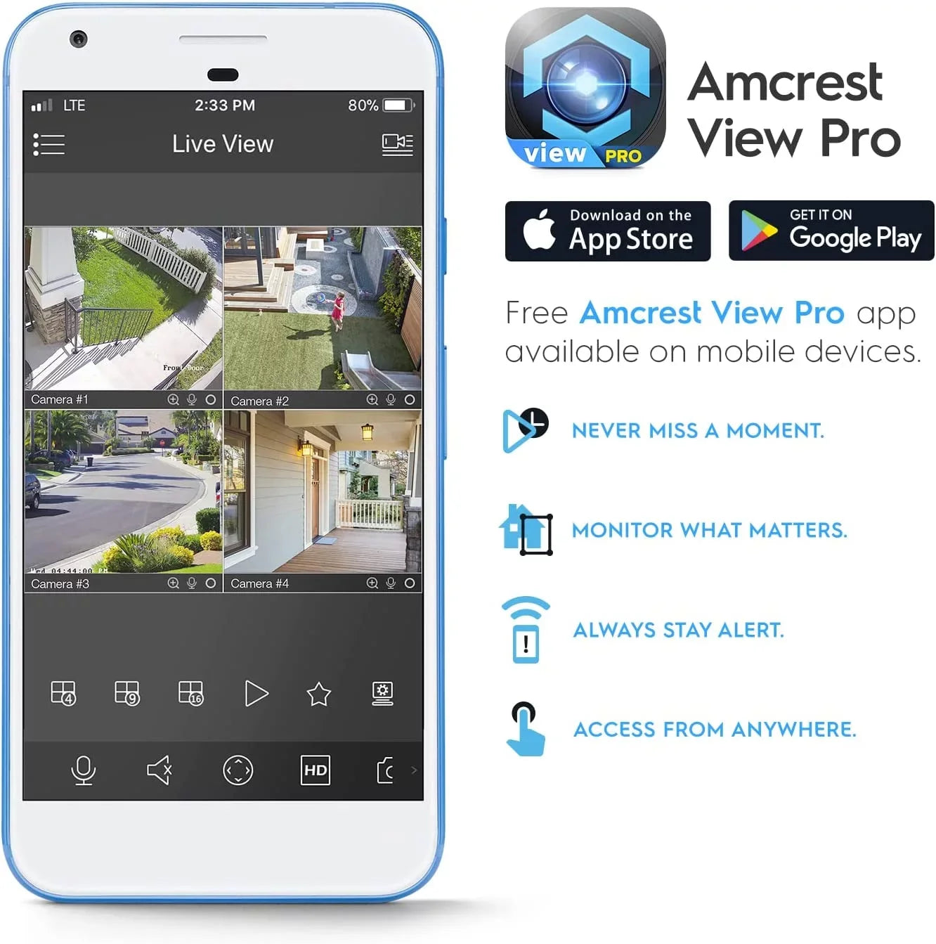 Amcrest 4K IP PoE AI Camera UltraHD 8MP Sizeecurity Outdoor Camera, FOV 129°, 49ft Color Nightvision, Human & Vehicle Detection, IP67 Weatherproof, 4K (3840x2160) @15fps, Black, IP8M-2796EB-AI