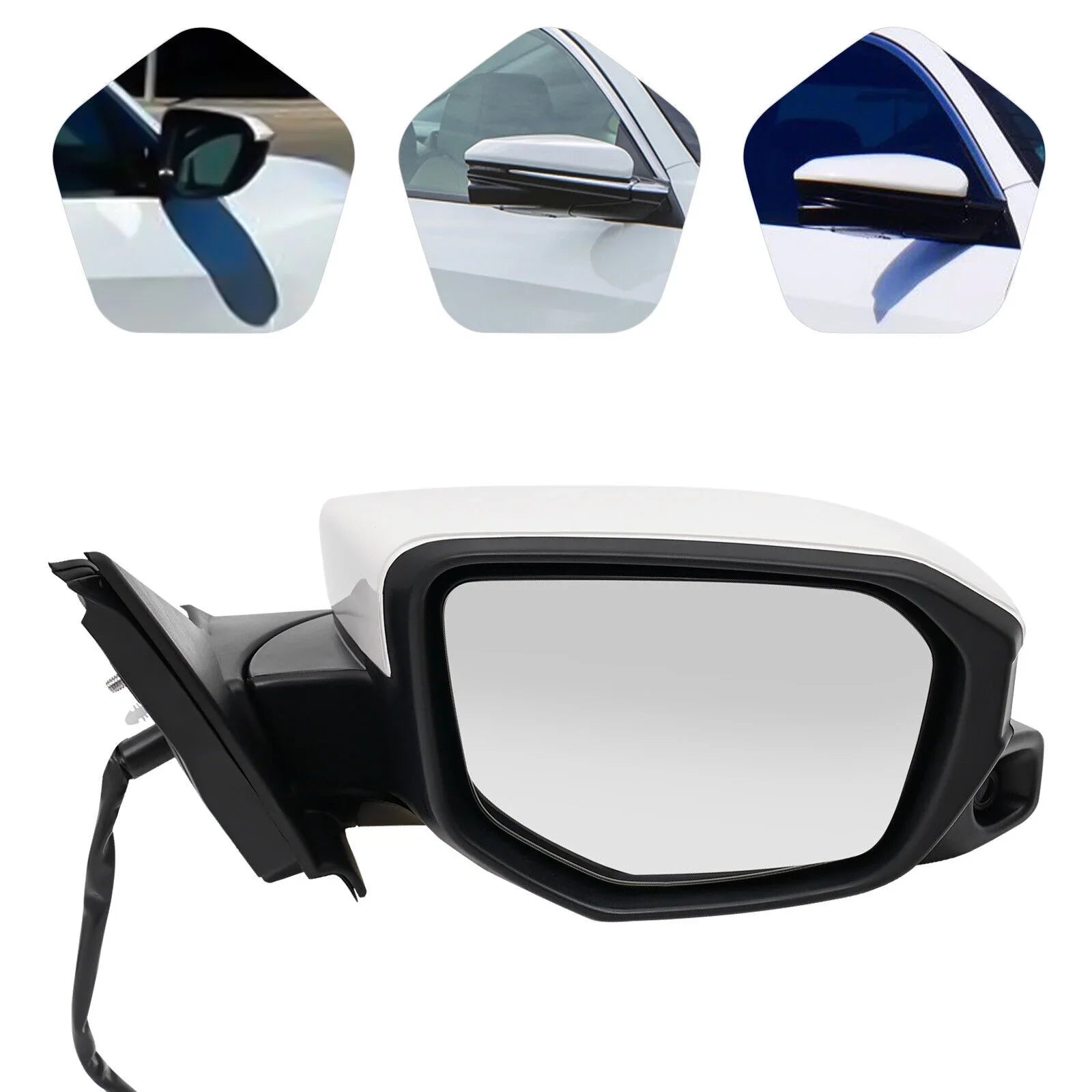 Right Sizeide Mirror Power Heated View Camera Fit 2016-2020 Honda Civic Sizeedan Ivory