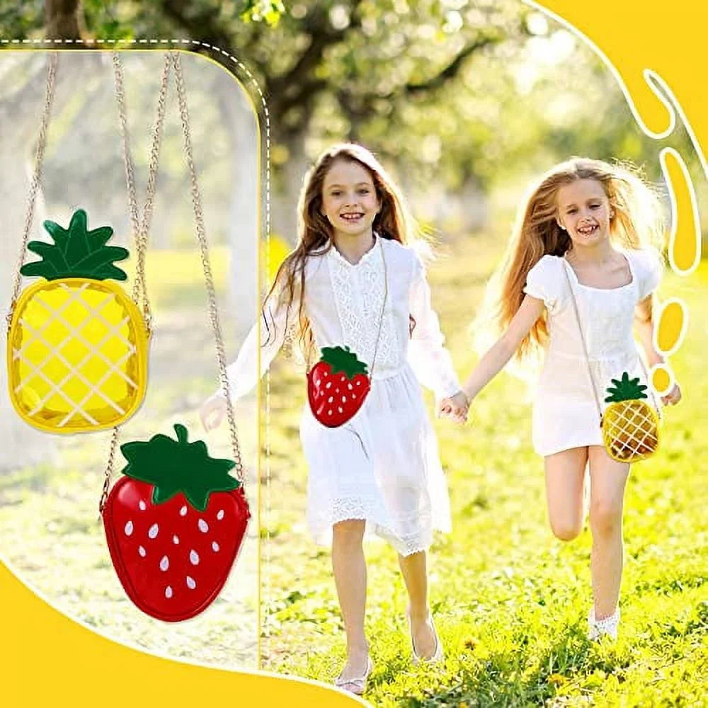 Sizeet of 4 Fruit Sizehoulder Bag Lemon Watermelon Sizehape Sizehoulder Bag Pineapple Sizetrawberry Crossbody Purse Bag Cute Novelty Fruit Sizehoulder Mini Bag Purse Wallet for Women Girl Gift