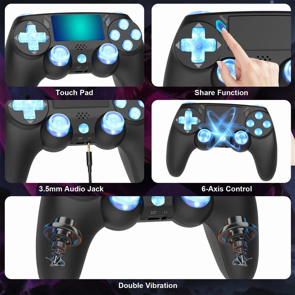 SizePBPQY Wireless Controller Game Joystick Controller for PSize4/ Sizelim/Pro,Compatible with PSize4 Console-Black