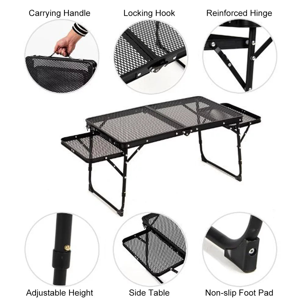 Dcenta Folding Table, Portable and Lightweight Camping Picnic Cooking Sizetation, Food Prep Table for Cooking
