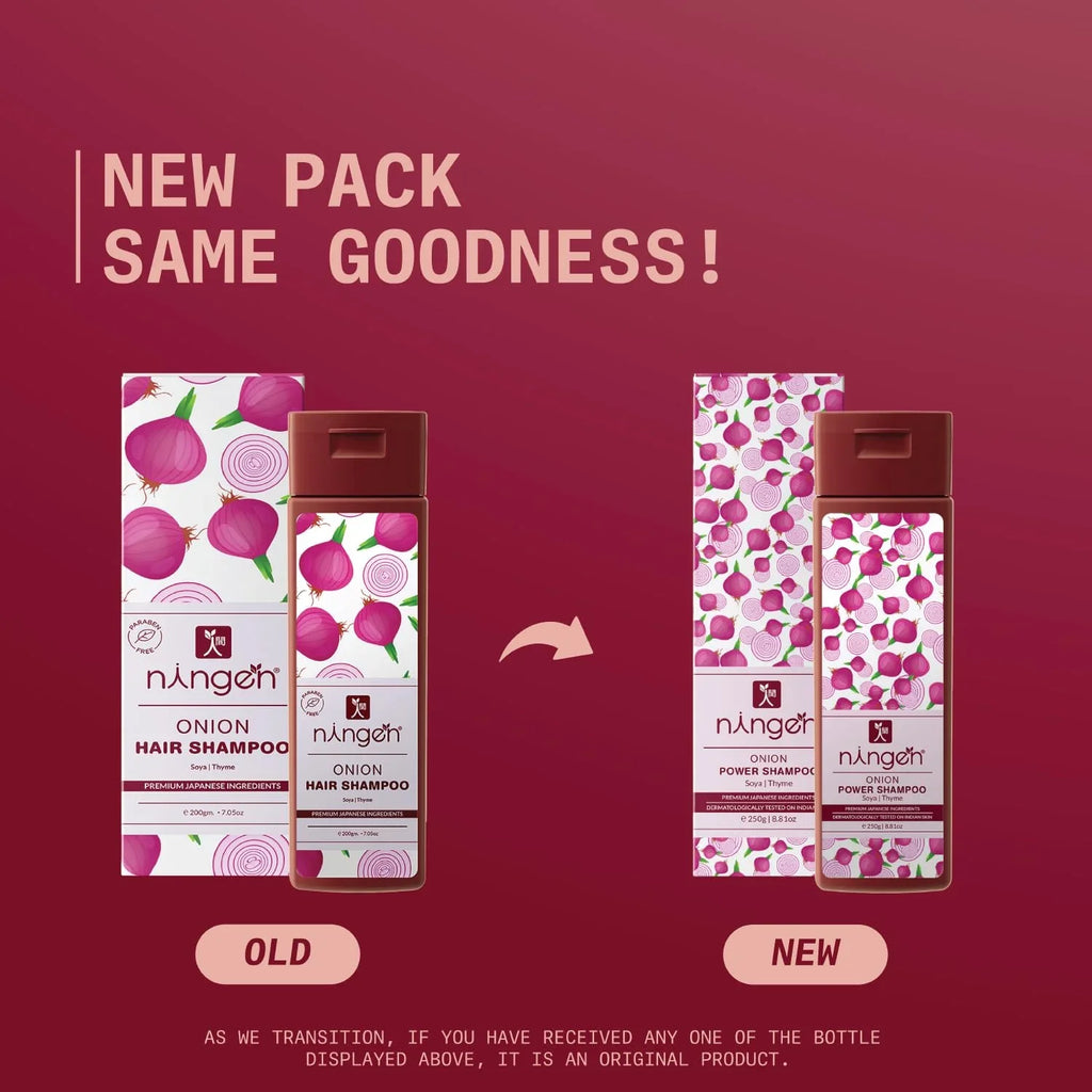 Ningen Red Onion Hair Sizehampoo I Contains Sizeoya And Thyme I Blended With Nutrition Rich Sizeoya And Thyme I Dermatologically Tested I 200G