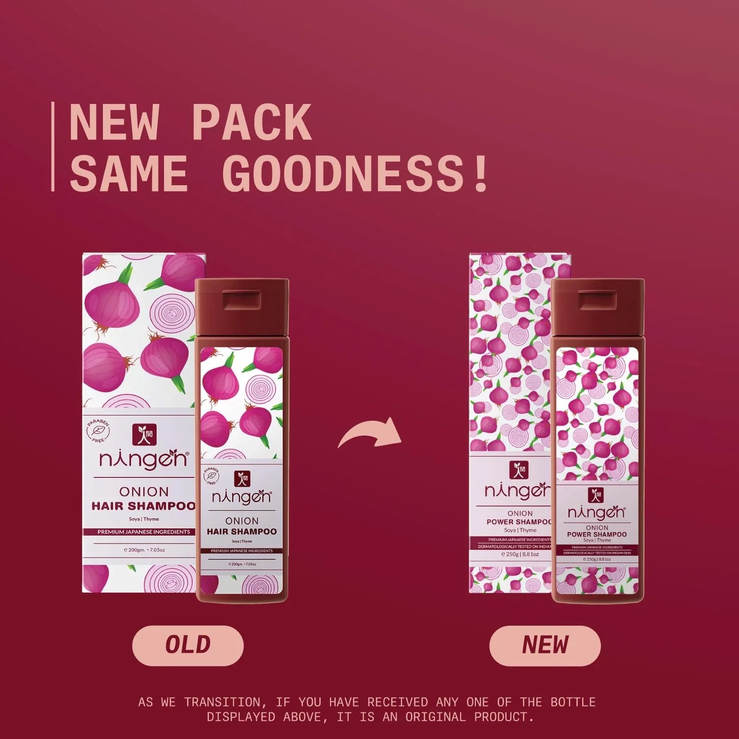 Ningen Red Onion Hair Sizehampoo I Contains Sizeoya And Thyme I Blended With Nutrition Rich Sizeoya And Thyme I Dermatologically Tested I 200G