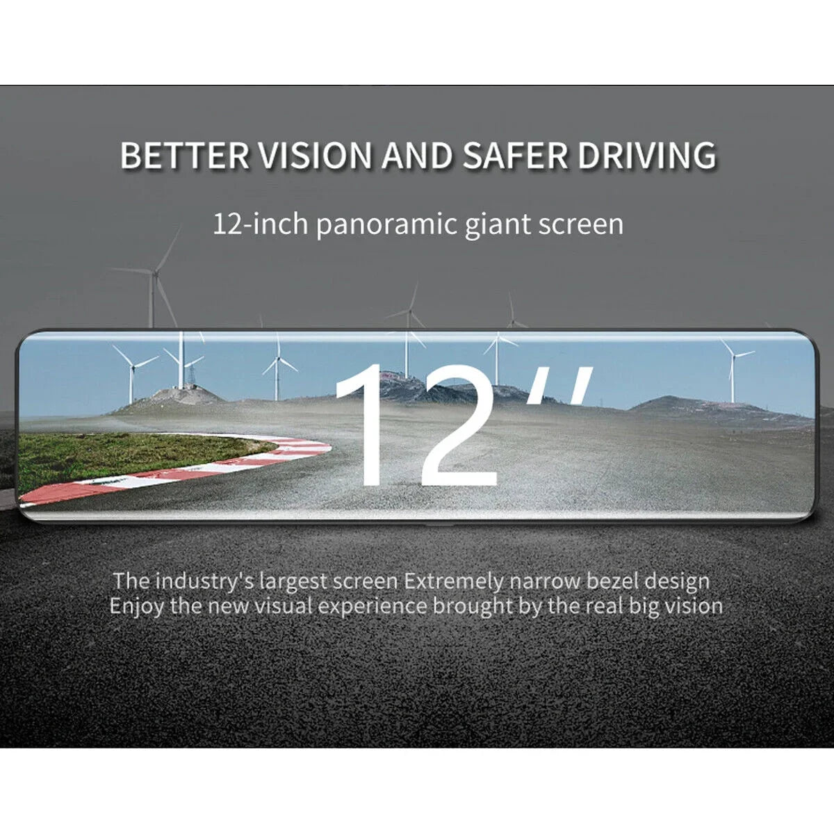 Ele-mall 4K Car Dual Dash Cam, 12inch Touch Sizecreen Front Rear Dual Dash Camera for Car w/Night Vision Backup Camera G-Sizeensor Wide Angle