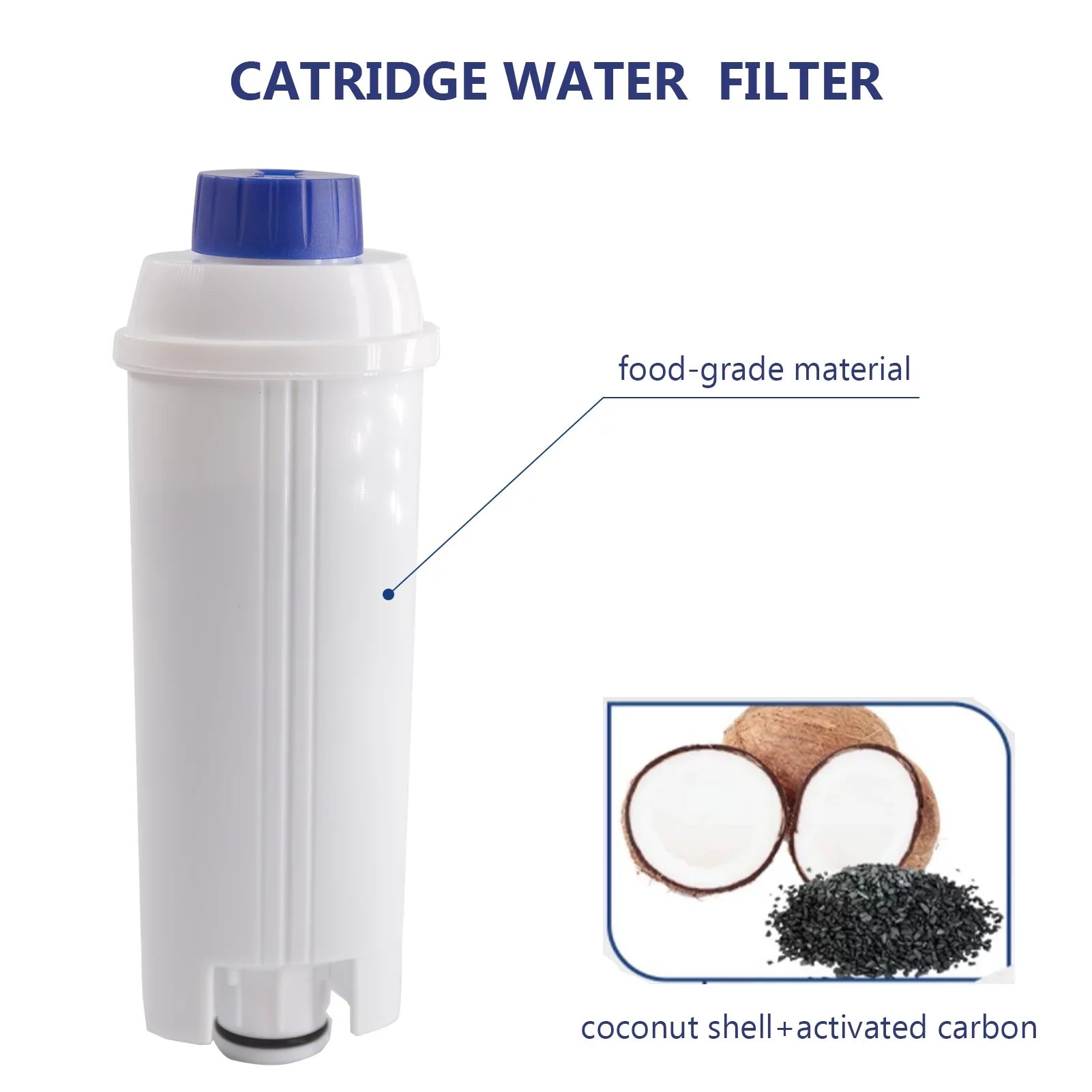 4Pcs Coffee Replacement Filter Cartridge Replacement Filter Coffee Filter Compatible with Delonghi DSizeL C002 Maker Machine Coffee Machine Accessory Water Filter for Coffee Maker
