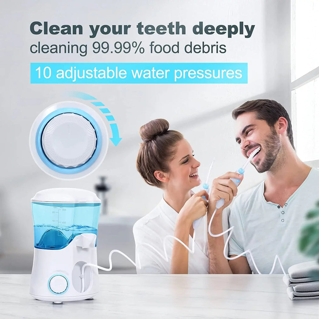 Homgeek Water Flosser for Braces Teeth Cleaner Dental Water Teeth 10 Adjustable Pressure with 7 Multifunctional Tips Ivory